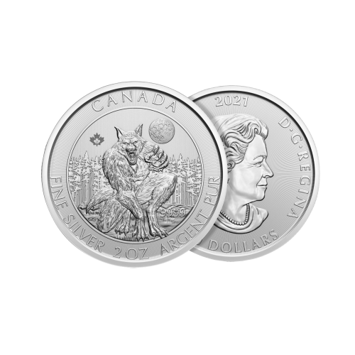 2 troy ounce silver coin Canadian Creatures of the North Coin - The Werewolf front