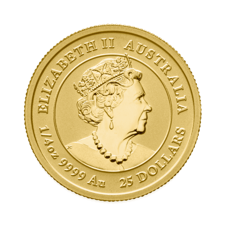 1/4 Troy ounce gouden munt Lunar 2022 achterkant