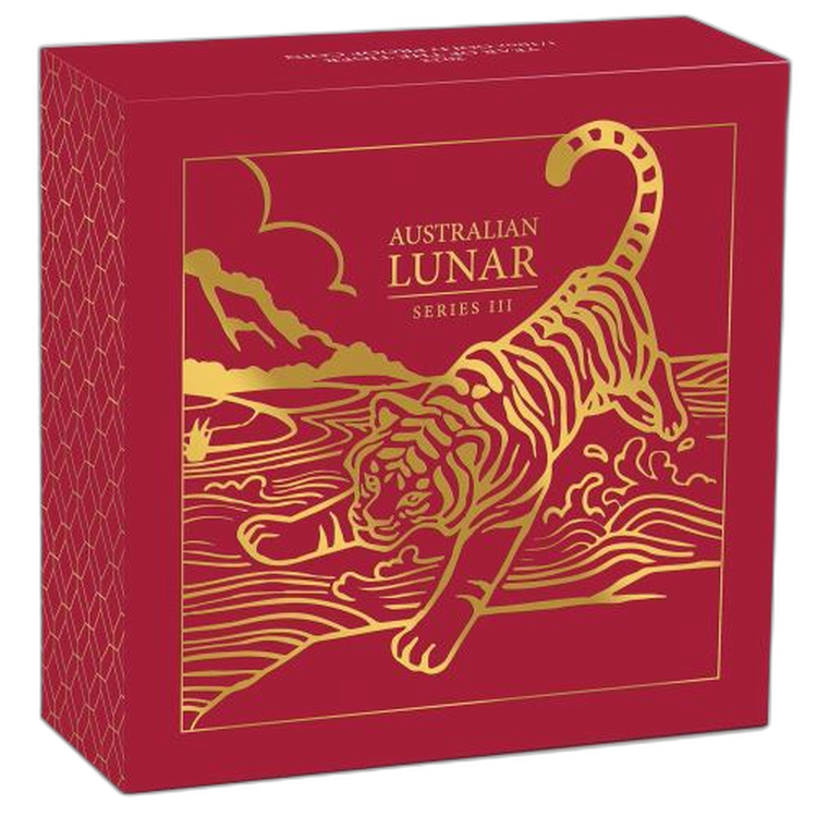 1/10 Troy ounce gouden munt Lunar 2022 Proof achterkant