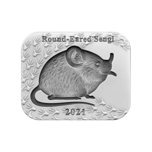 2 troy ounce silver coin set Round-eared Sengi 2021 front