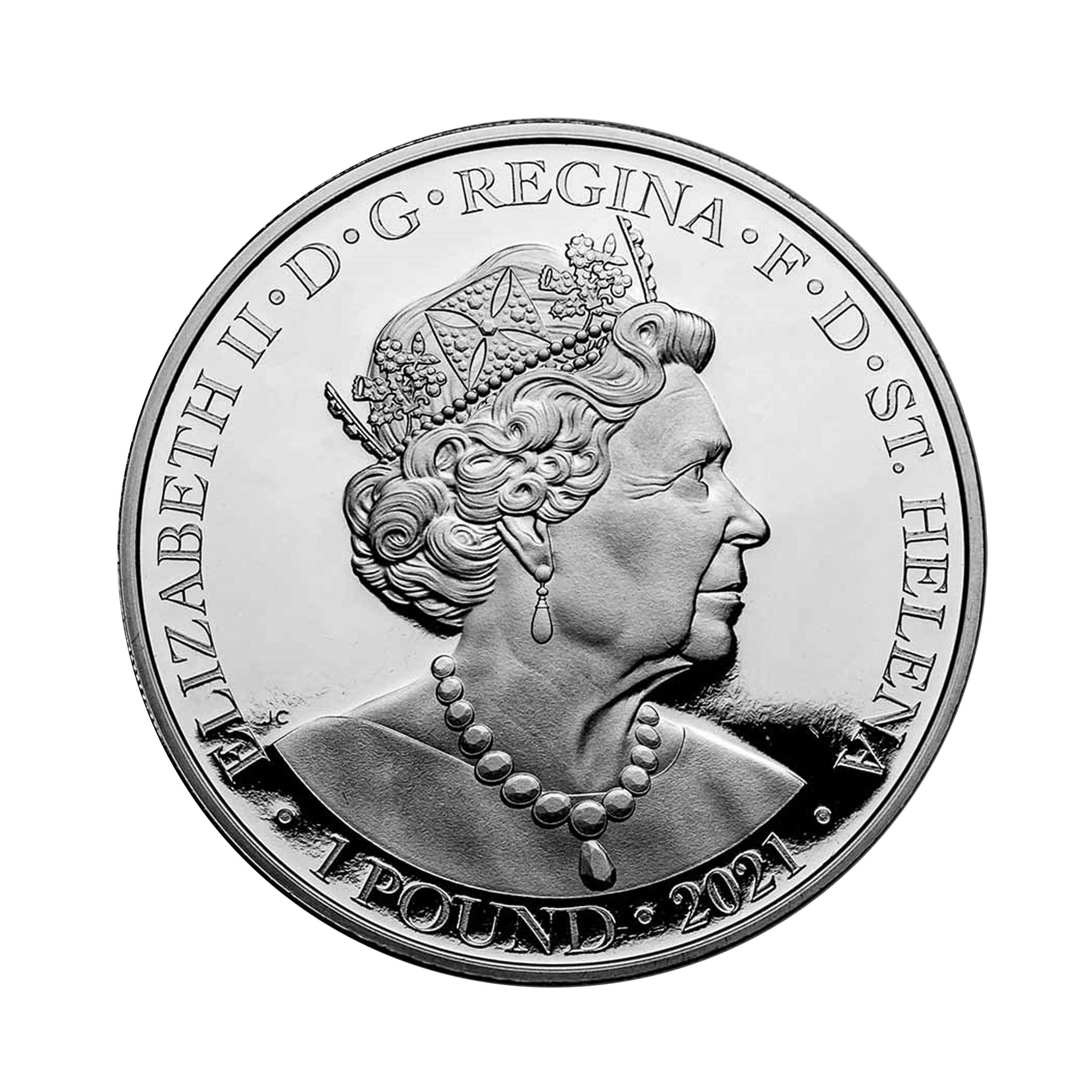 1 troy ounce silver coin St. Helena’s Napoleon Angel Proof back