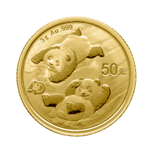 3 Gram gold coin Panda 2022 front