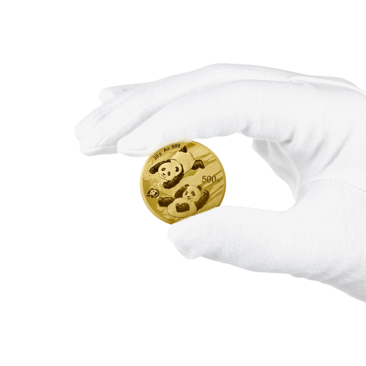 30 Grams gold coin Panda 2022 angle 4