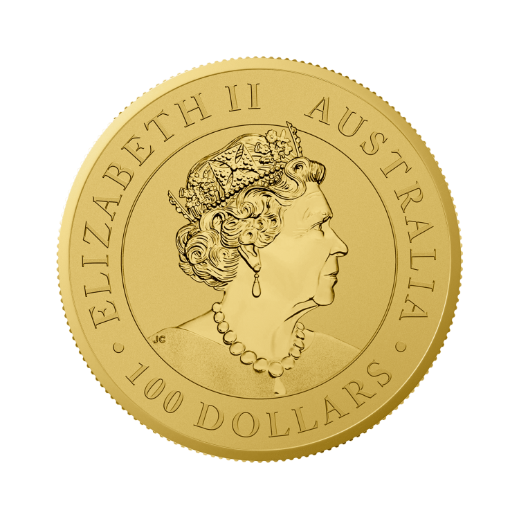 1 Troy ounce gouden munt Kangaroo 2022 achterkant
