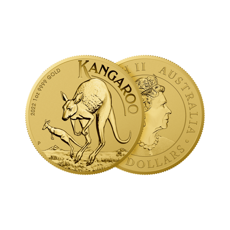 1 Troy ounce gouden munt Kangaroo 2022 perspectief 1