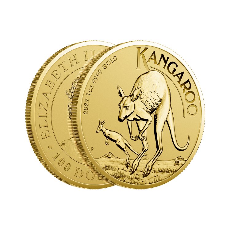 1 Troy ounce gouden munt Kangaroo 2022 perspectief 2