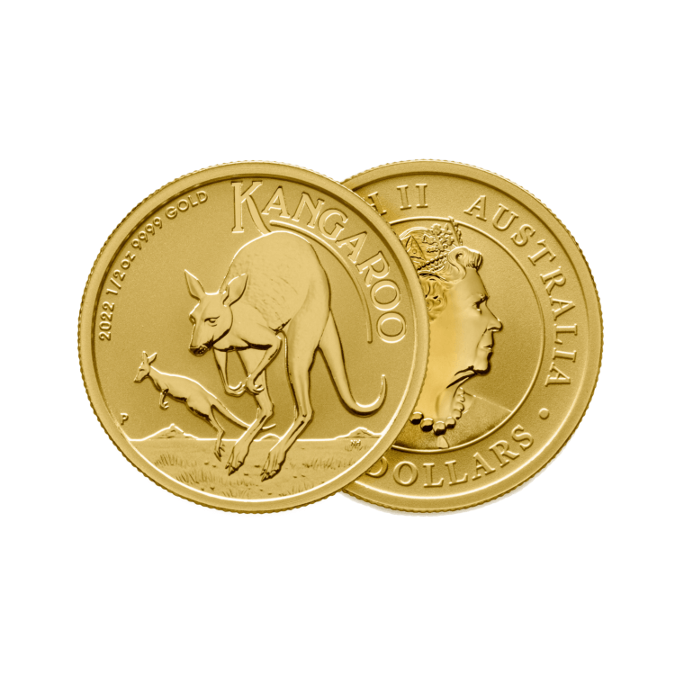 1/2 Troy ounce gouden munt Kangaroo 2022 perspectief 1