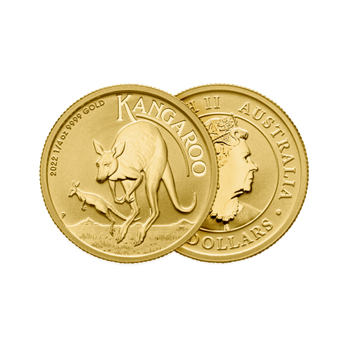 1/4 Troy ounce gold coin Kangaroo 2022 front