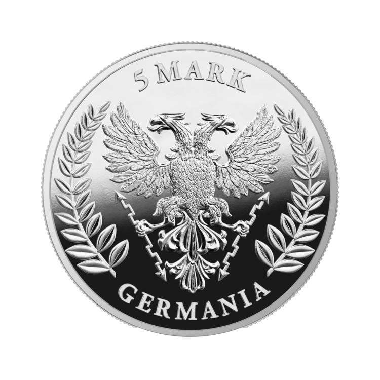 1 Troy ounce silver coin Germania 2021 Proof back