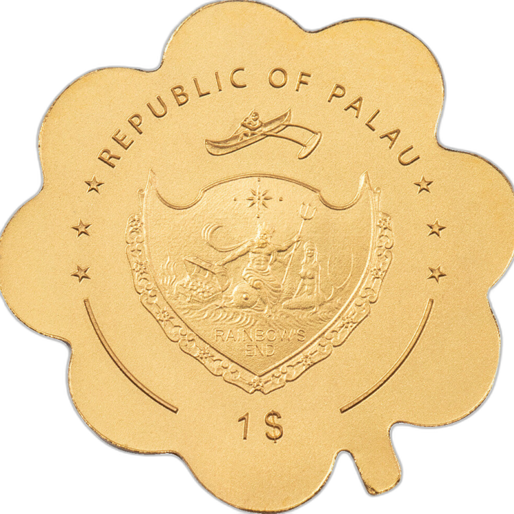 Gold coin clover shape 2021 proof back