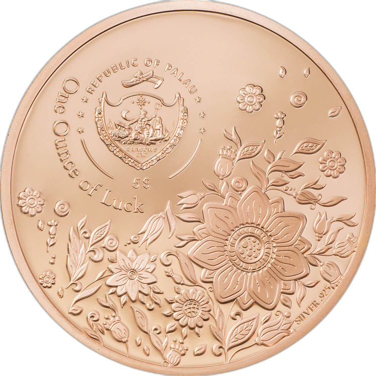 1 troy ounce zilveren munt klavertje vier - ons geluk 2022 achterkant