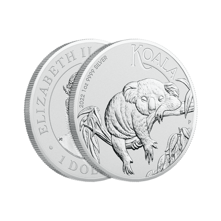 Koala 2022 silver coin 1 troy ounce angle 2