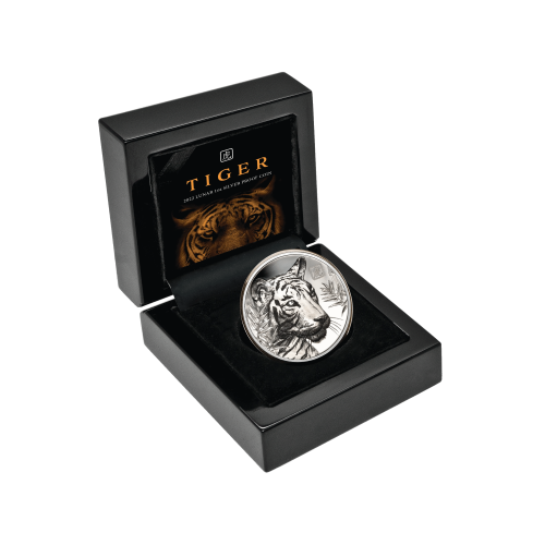 1 troy ounce zilveren munt Lunar tijger 2022 Proof voorkant