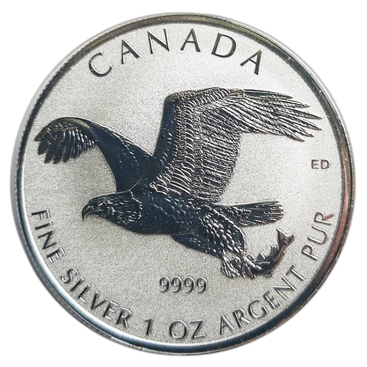1 troy ounce zilveren munt Birds of Prey achterkant