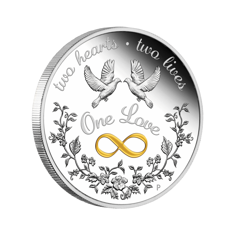 1 troy ounce zilveren munt one love 2022 proof perspectief 1