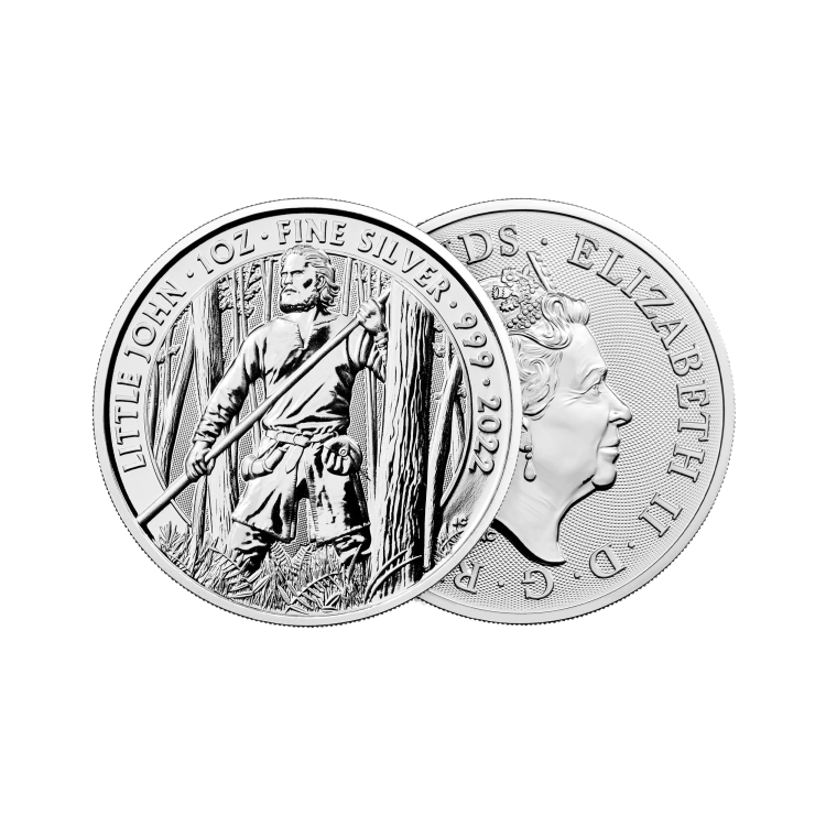 1 troy ounce zilveren munt Little John 2022 perspectief 1