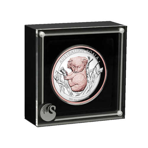 5 troy ounce silver coin Koala Plated High Relief 2021 front