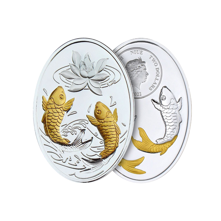 1 troy ounce zilveren munt Prosperity Koi 2022 perspectief 1