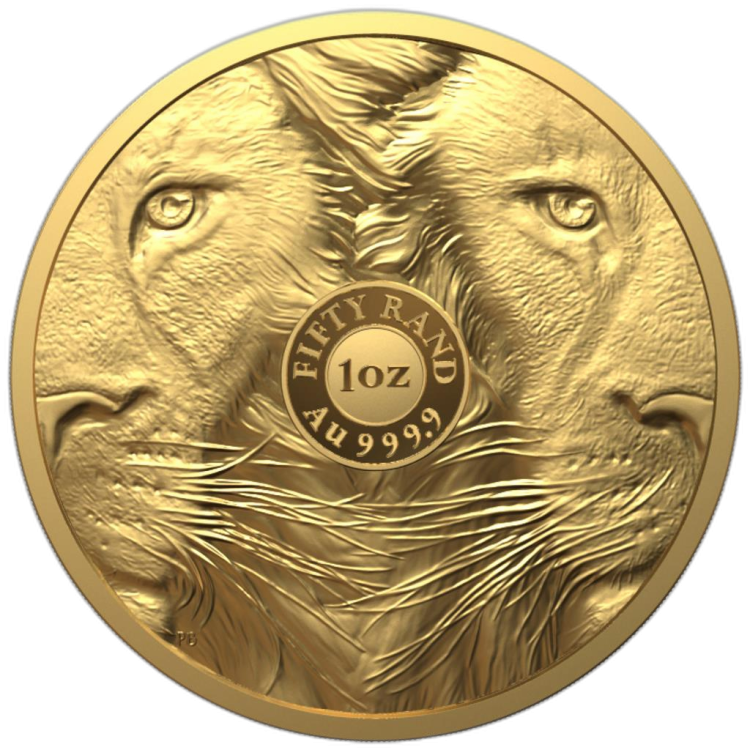 1 troy ounce gold coin Big Five lion 2022 back