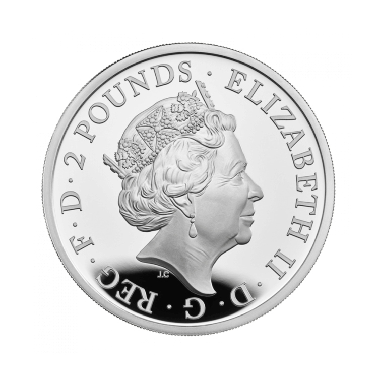 1 troy ounce zilveren munt Britannia 2022 Proof achterkant