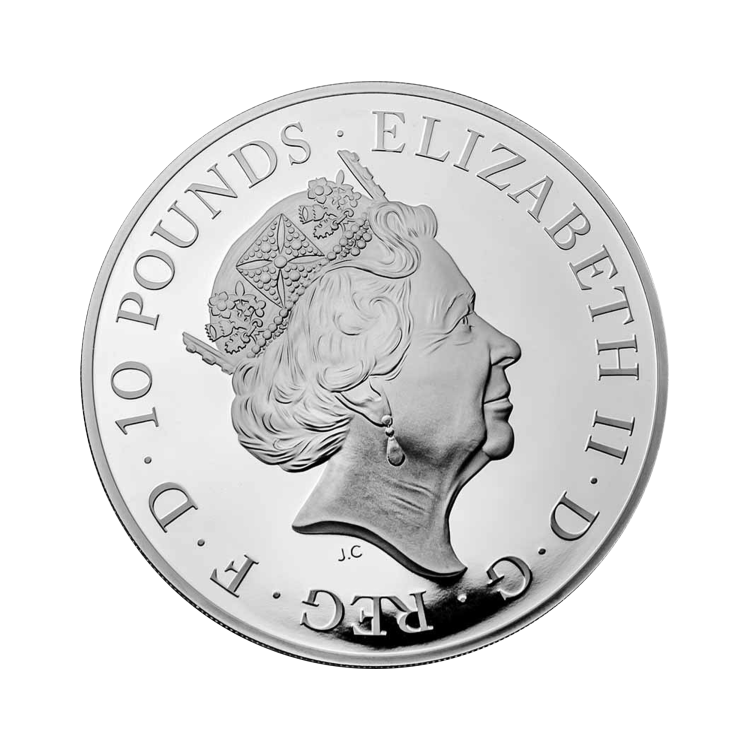 5 troy ounce zilveren munt Britannia 2022 Proof achterkant