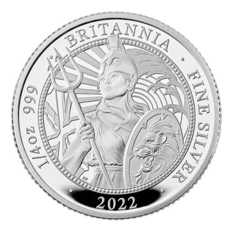 6-delige zilveren Britannia set 2022 Proof perspectief 1