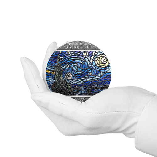 2 troy ounce zilveren munt Vincent van Gogh Sterrennacht 2022 voorkant