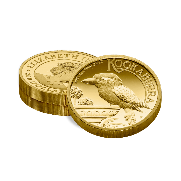 2 troy ounce gouden munt Kookaburra proof 2022 perspectief 3