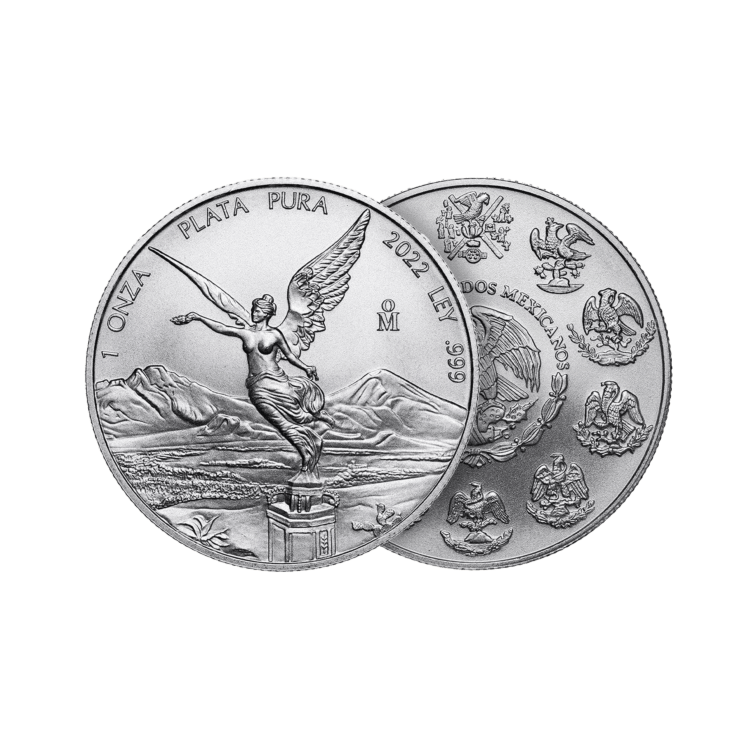 1 troy ounce zilveren munt Mexico Libertad 2022 perspectief 1
