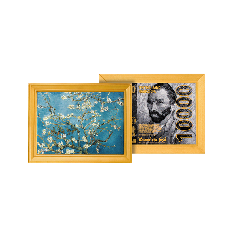 2 troy ounce zilveren munt Amandelbloesem Vincent van Gogh 2022 perspectief 2