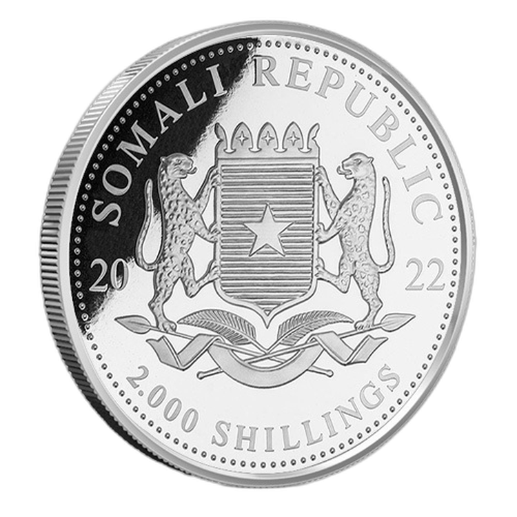 1 kilo silver coin Somalia Elephant 2022 back