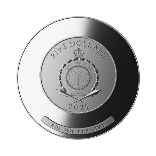 2 troy ounce zilveren munt Algoritme - Adelaar en Draak 2022 Proof voorkant