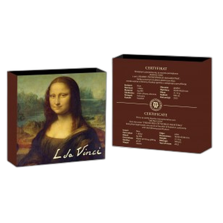 1 troy ounce zilveren Mona Lisa proof munt 2022 perspectief 1