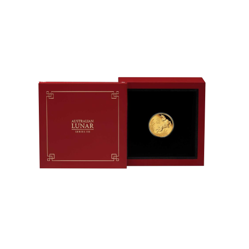 1/4 troy ounce gouden munt Lunar 2023 proof voorkant