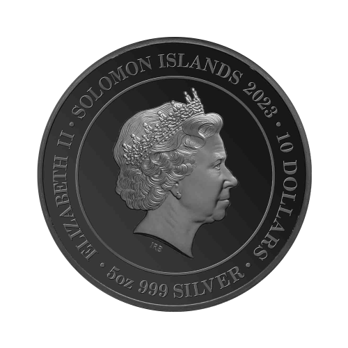 5 troy ounce zilveren munt Solomon Island Lunar 2023 voorkant