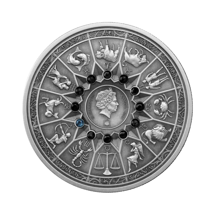 2 troy ounce zilveren munt de 12 olympiers in de dierenriem – Artemis vs Sagittarius achterkant