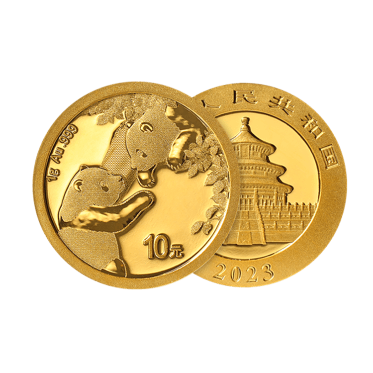 1 gram gouden munt Panda 2023 perspectief 1