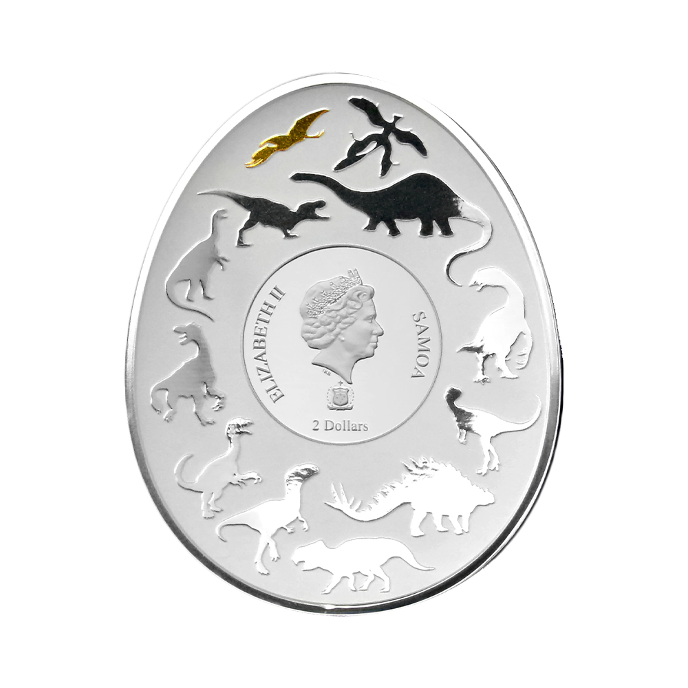 1 troy ounce silver coin Dinosaurs in Asia - Dsungaripterus Wei back