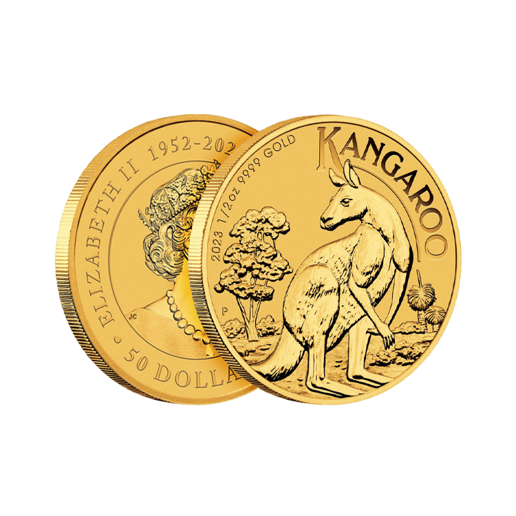 1/2 troy ounce gouden munt Kangaroo 2023 perspectief 2