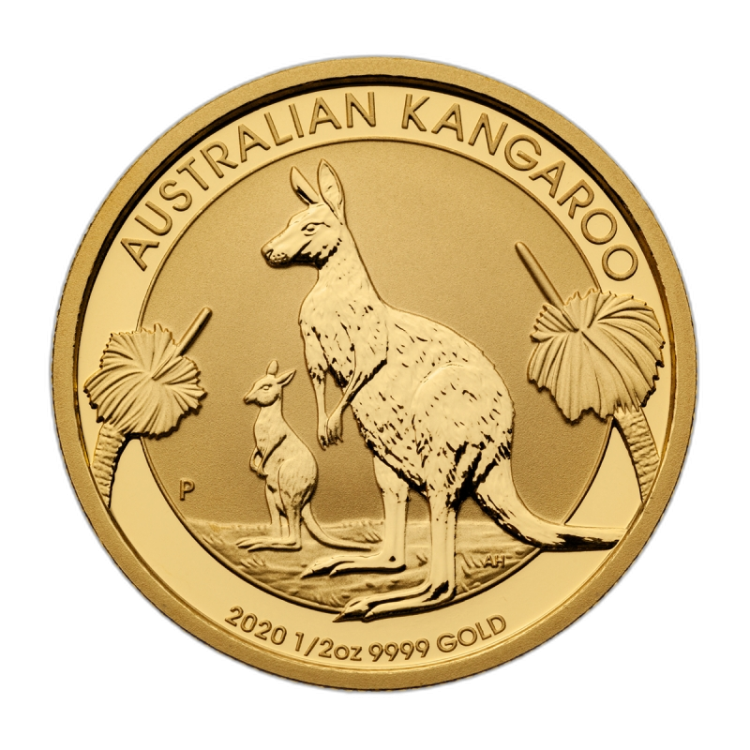 1/2 Troy ounce gouden munt Kangaroo 2020 voorkant