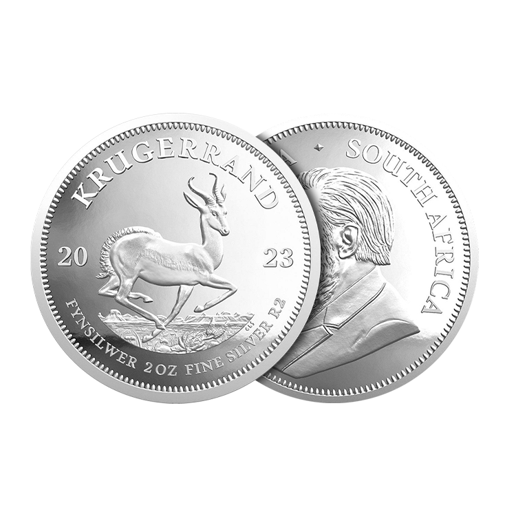 2 troy ounce zilveren munt Krugerrand 2023 proof perspectief 1