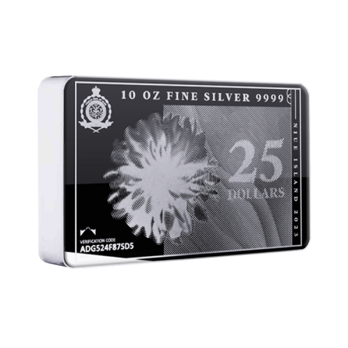 10 troy ounce zilveren muntbaar Silvernote 2023 voorkant