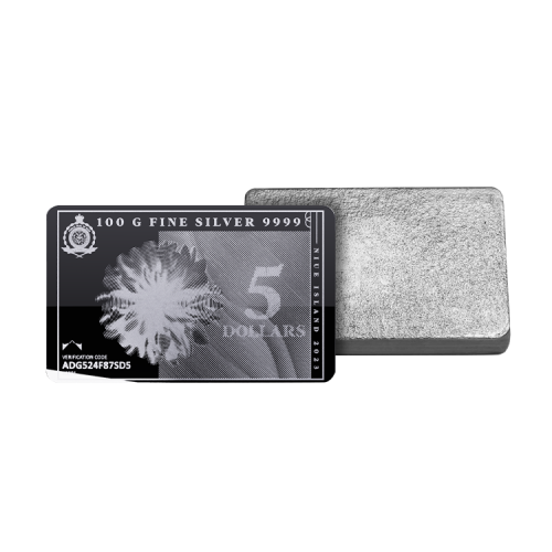 100 gram zilveren muntbaar Silvernote 2022 of 2023 voorkant