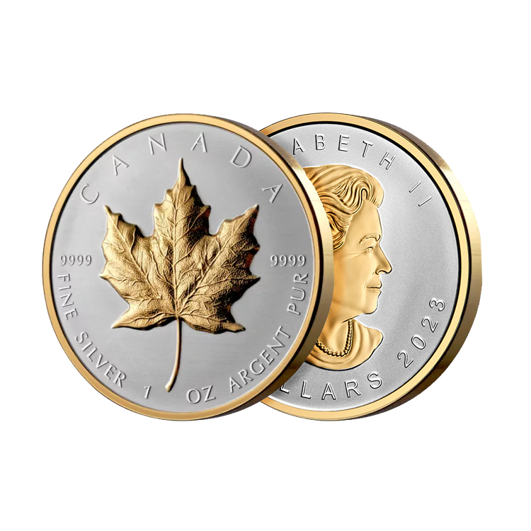 1 troy ounce silver Maple Leaf 2023 proof angle 1