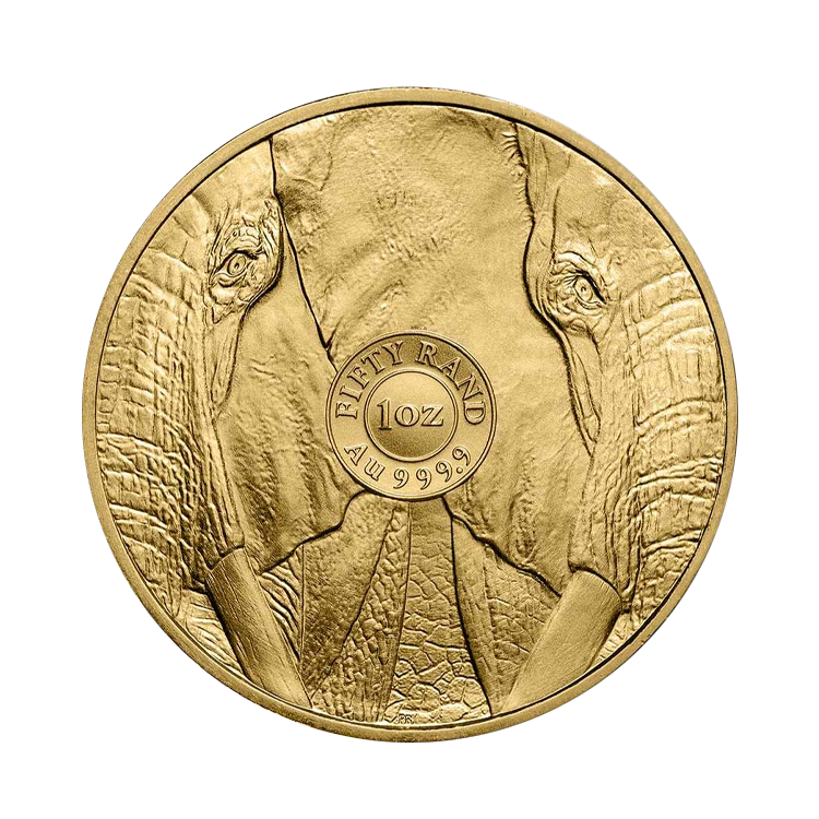 1 troy ounce golden coin Big Five Elephant back