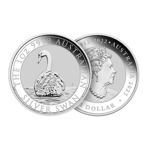 1 troy ounce zilveren Australian Swan munt 2023 voorkant