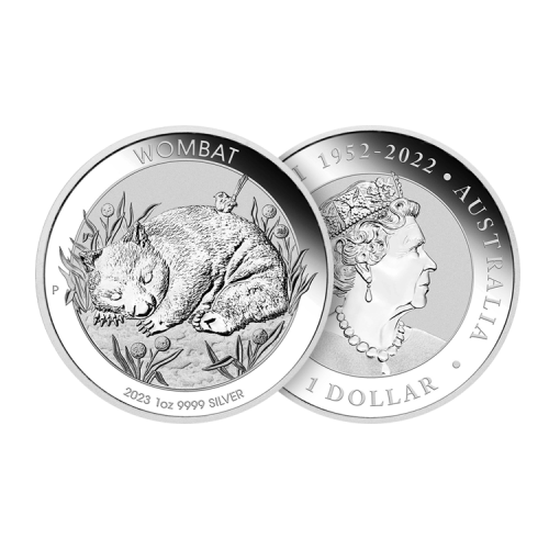 1 troy ounce zilveren Australian Wombat munt 2023 voorkant