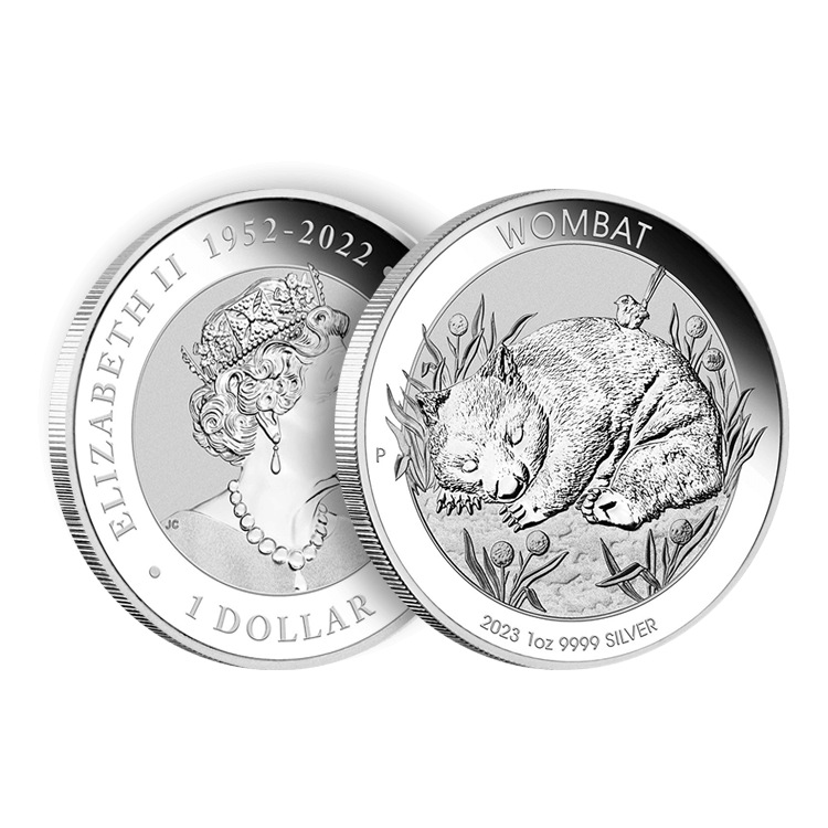1 troy ounce silver Australian Wombat coin 2023 angle 2