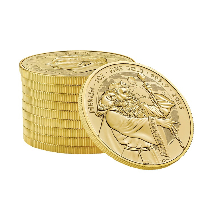 1 troy ounce gouden Merlin munt 2023 perspectief 2