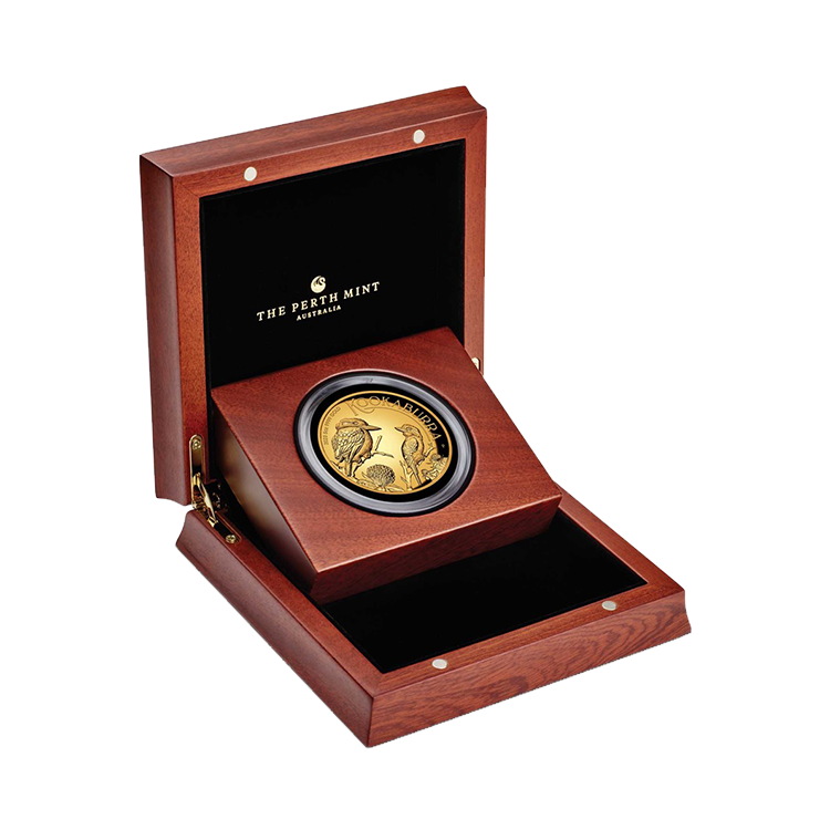 5 troy ounce gouden munt Kookaburra proof 2023 perspectief 2